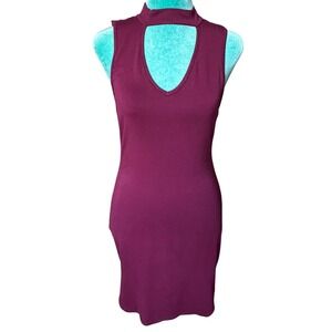 Wet Seal 90s Y2K Choker Style Keyhole Sleeveless Bodycon Mini Dress